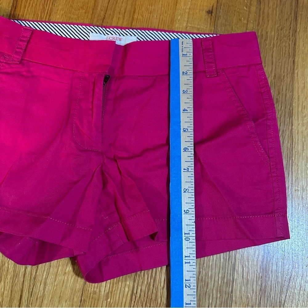 J. Crew Bright Pink Broken In Chino Shorts size 0(e5 - Picture 7 of 8